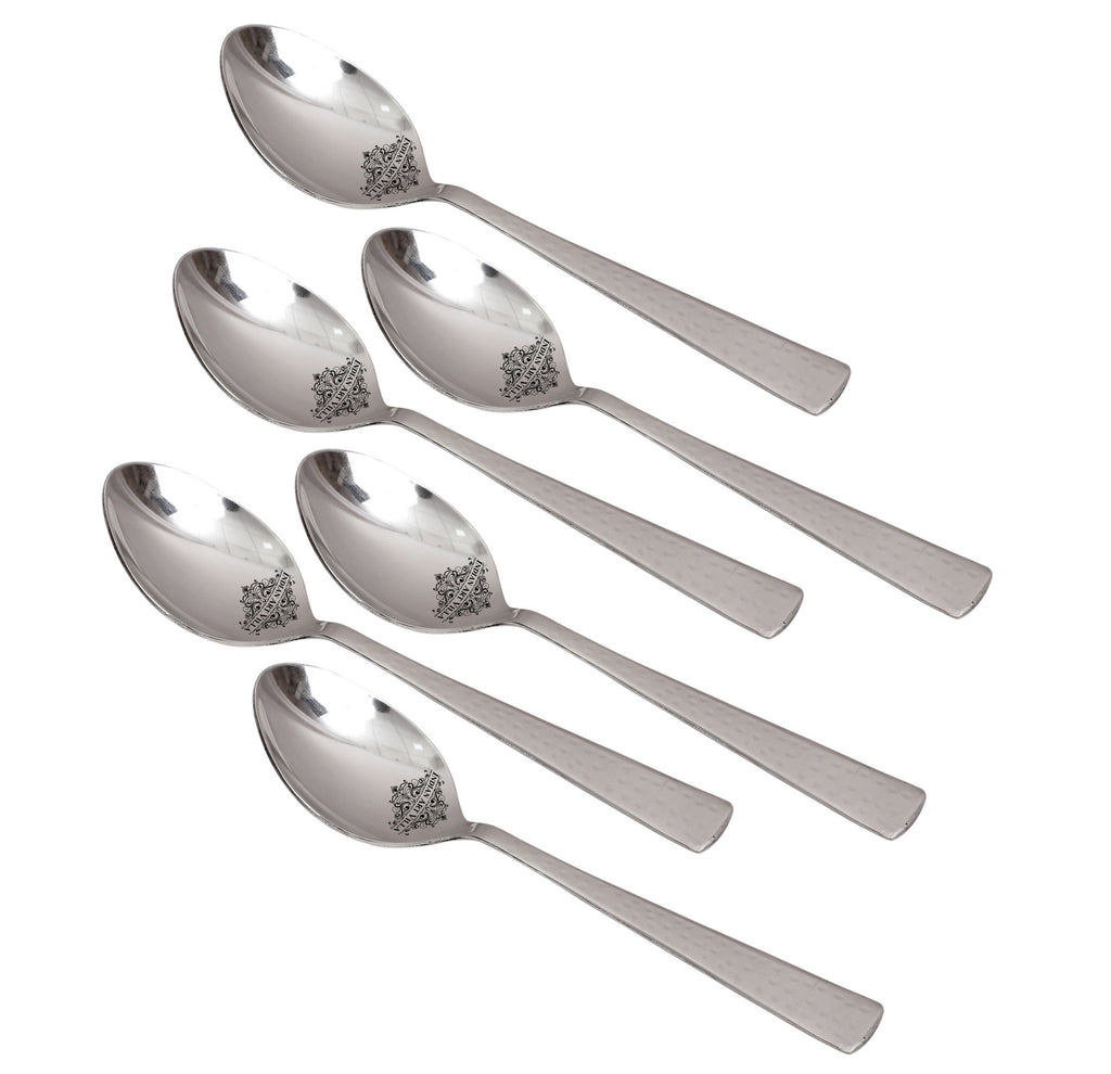 Indian Art Villa Pure Stainless Steel Hammered Design Table spoon