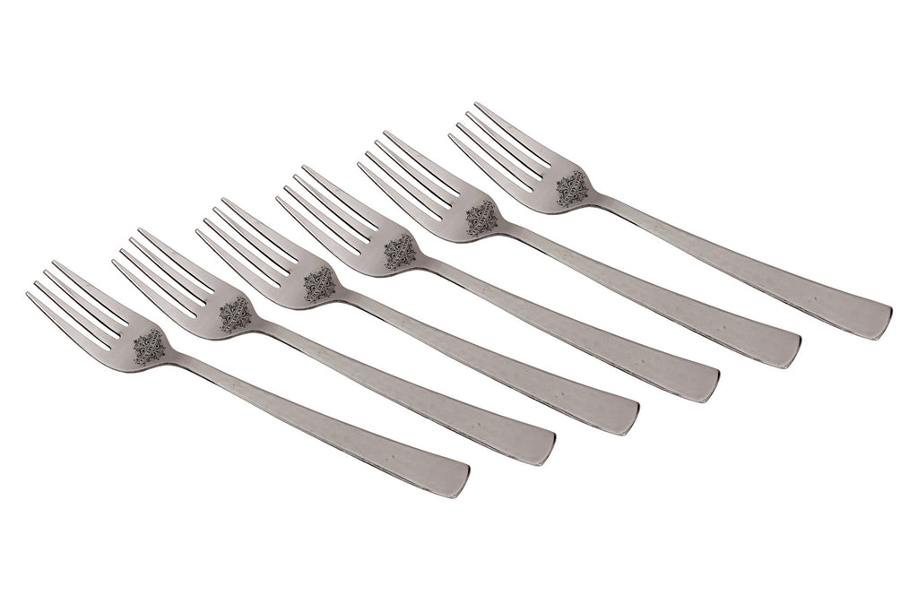 Handmade Hammered Premium Quality Stainless Steel Dessert Fork Cutlery 1 Pieces Silver