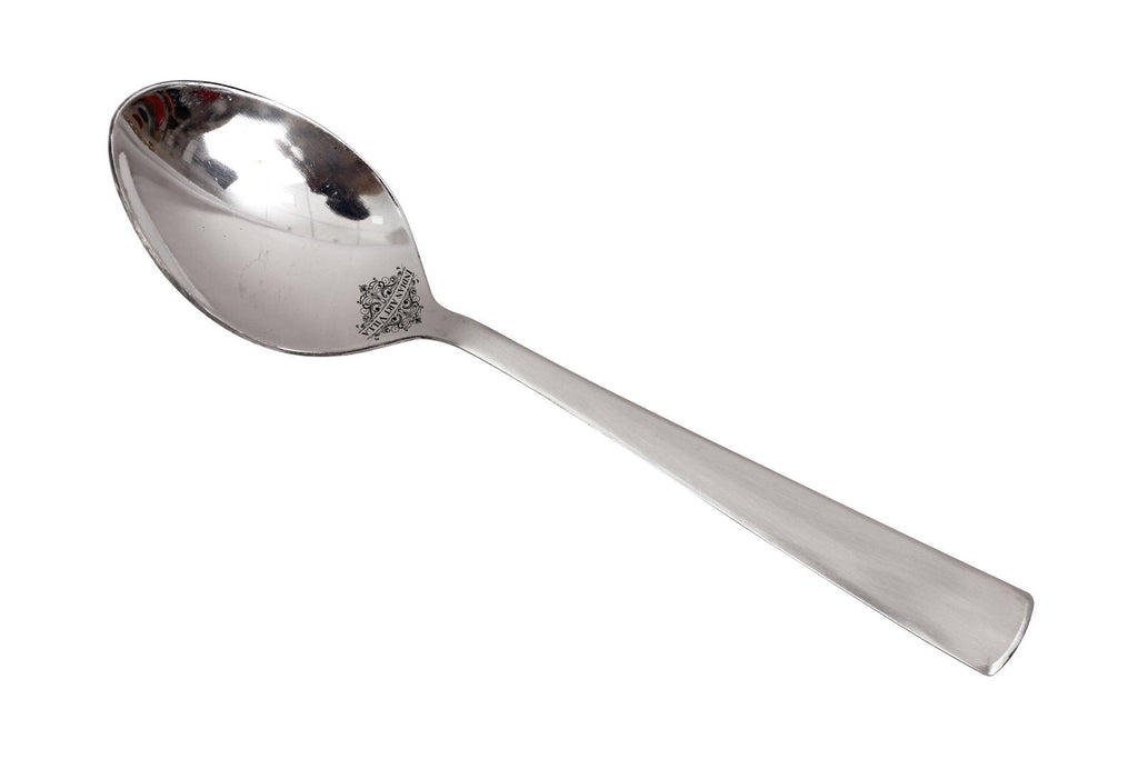 INDIAN ART VILLA Stainless Steel Handmade Matt Finish Design Table spoon
