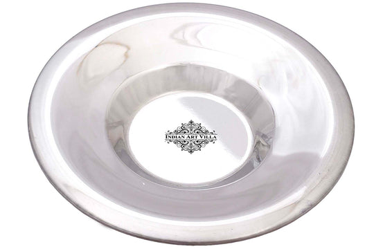 Steel underliner serving soup vegetable side view — Indian Art Villa
