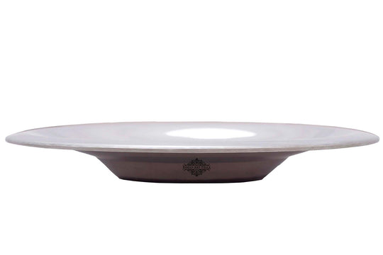 Steel underliner serving soup vegetable angle view — Indian Art Villa