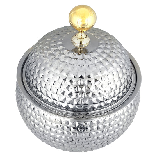 Stainless Steel Casserole Pot With Hammered Design Out Side, Tableware & Serveware For Home, Hotel & Restaurants
