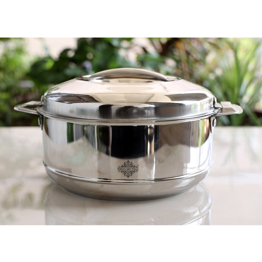 Stainless Steel Set of 3 Casseroles – Durable, Stylish, and Perfect for Every Occasion, Tableware & Serveware For Home, Hotel & Restaurants, Volume - 800 ML + 1250 ML + 2000 ML