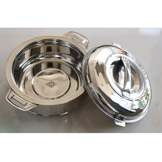 Stainless Steel Set of 3 Casseroles – Durable, Stylish, and Perfect for Every Occasion, Tableware & Serveware For Home, Hotel & Restaurants, Volume - 800 ML + 1250 ML + 2000 ML