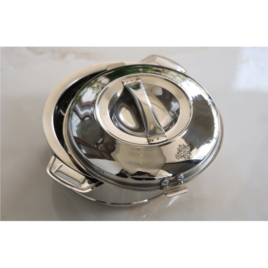 Stainless Steel Set of 3 Casseroles – Durable, Stylish, and Perfect for Every Occasion, Tableware & Serveware For Home, Hotel & Restaurants, Volume - 800 ML + 1250 ML + 2000 ML