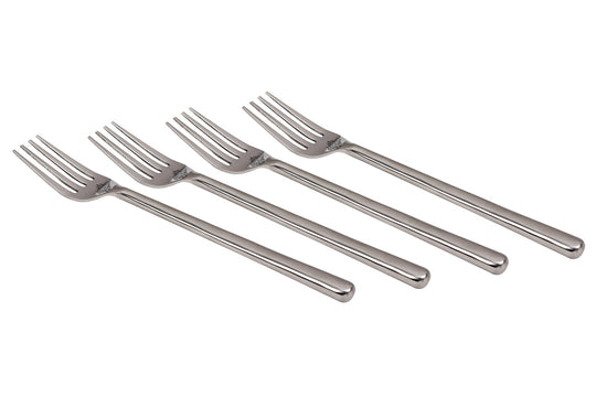 Steel new smooth design fork cutlery set full view — Indian Art Villa