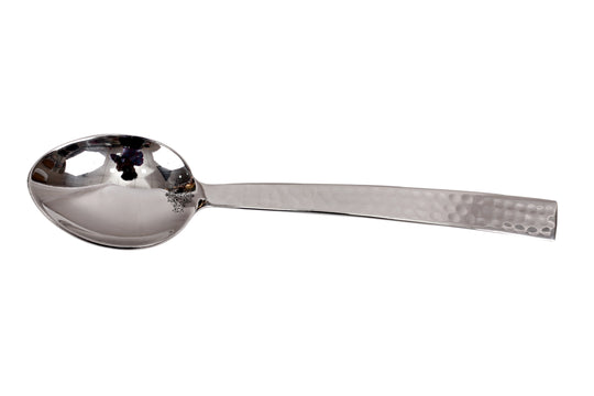 Steel new curve hammer dessert spoon cutlery set top view — Indian Art Villa