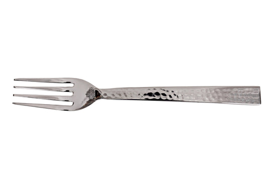 Steel new curve hammer fork cutlery set top view — Indian Art Villa
