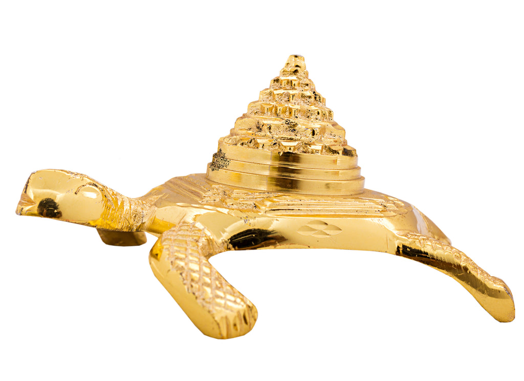 Brass Handmade Vastu Tortoise with 3 Stage Pyramid