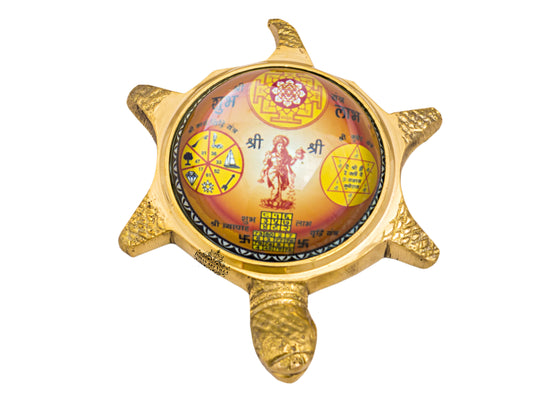 Brass Handmade Vastu Magnifying Tortoise with Shree Yantra